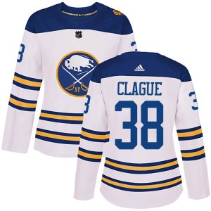 Kale Clague Women's Adidas Buffalo Sabres Authentic White 2018 Winter Classic Jersey