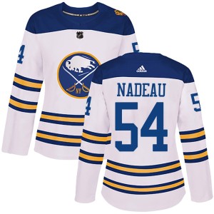 Olivier Nadeau Women's Adidas Buffalo Sabres Authentic White 2018 Winter Classic Jersey