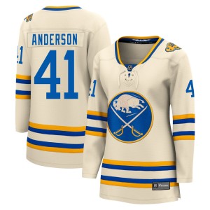 Craig Anderson Women's Fanatics Branded Buffalo Sabres Breakaway Cream 2022 Heritage Classic Jersey