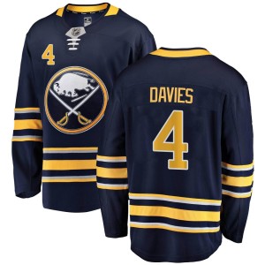 Jeremy Davies Youth Fanatics Branded Buffalo Sabres Breakaway Navy Blue Home Jersey