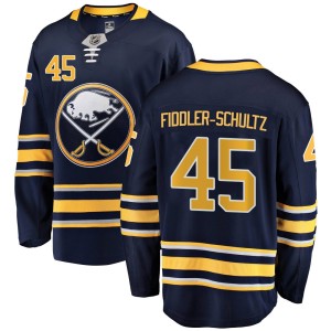 Riley Fiddler-Schultz Youth Fanatics Branded Buffalo Sabres Breakaway Navy Blue Home Jersey