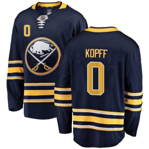 Tyler Kopff Youth Fanatics Branded Buffalo Sabres Breakaway Navy Blue Home Jersey