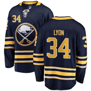 Alex Lyon Youth Fanatics Branded Buffalo Sabres Breakaway Navy Blue Home Jersey