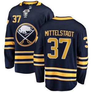 Casey Mittelstadt Youth Fanatics Branded Buffalo Sabres Breakaway Navy Blue Home Jersey