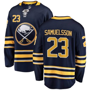 Mattias Samuelsson Youth Fanatics Branded Buffalo Sabres Breakaway Navy Blue Home Jersey