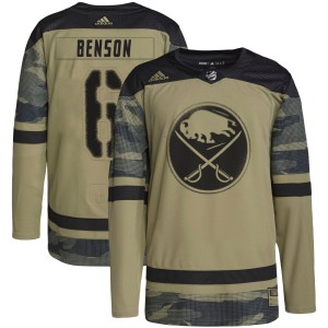 Zach Benson Men's Adidas Buffalo Sabres Authentic Camo Military Appreciation Practice Jersey