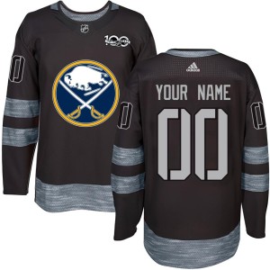 Custom Men's Buffalo Sabres Authentic Black Custom 1917-2017 100th Anniversary Jersey