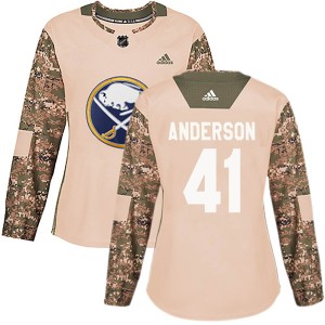 Craig Anderson Women's Adidas Buffalo Sabres Authentic Camo Veterans Day Practice Jersey