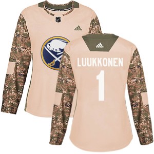 Ukko-Pekka Luukkonen Women's Adidas Buffalo Sabres Authentic Camo Veterans Day Practice Jersey