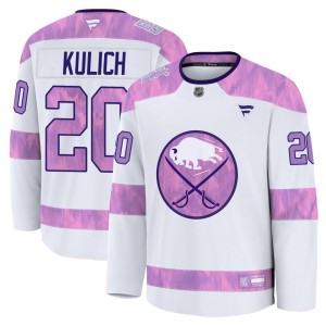 Jiri Kulich Youth Fanatics Buffalo Sabres Premium White 2024 Hockey Fights Cancer Practice Jersey