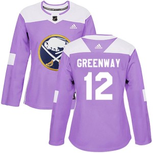 Jordan Greenway Women's Adidas Buffalo Sabres Authentic Purple Fights Cancer Practice Jersey