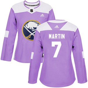 Rick Martin Women's Adidas Buffalo Sabres Authentic Purple Fights Cancer Practice Jersey