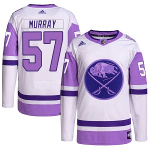 Brett Murray Men's Adidas Buffalo Sabres Authentic White/Purple Hockey Fights Cancer Primegreen Jersey