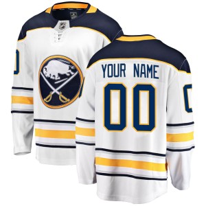 Custom Youth Fanatics Branded Buffalo Sabres Breakaway White Custom Away Jersey
