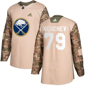 Viktor Neuchev Men's Adidas Buffalo Sabres Authentic Camo Veterans Day Practice Jersey