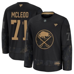 Ryan McLeod Men's Fanatics Buffalo Sabres Premium Black 2024 Military Appreciation Practice Jersey