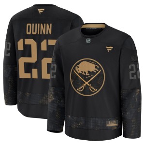Jack Quinn Men's Fanatics Buffalo Sabres Premium Black 2024 Military Appreciation Practice Jersey