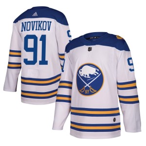 Nikita Novikov Youth Adidas Buffalo Sabres Authentic White 2018 Winter Classic Jersey