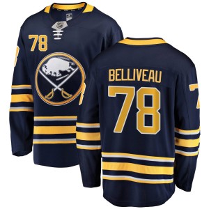 Isaac Belliveau Men's Fanatics Branded Buffalo Sabres Breakaway Navy Blue Home Jersey