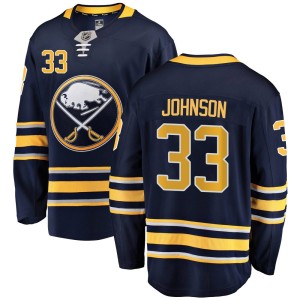Ryan Johnson Men's Fanatics Branded Buffalo Sabres Breakaway Navy Blue Home Jersey