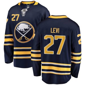 Devon Levi Men's Fanatics Branded Buffalo Sabres Breakaway Navy Blue Home Jersey