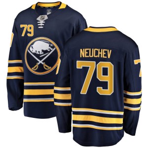 Viktor Neuchev Men's Fanatics Branded Buffalo Sabres Breakaway Navy Blue Home Jersey