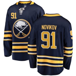 Nikita Novikov Men's Fanatics Branded Buffalo Sabres Breakaway Navy Blue Home Jersey