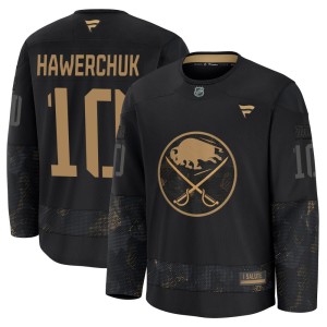 Dale Hawerchuk Youth Fanatics Buffalo Sabres Premium Black 2024 Military Appreciation Practice Jersey