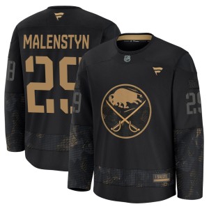 Beck Malenstyn Youth Fanatics Buffalo Sabres Premium Black 2024 Military Appreciation Practice Jersey