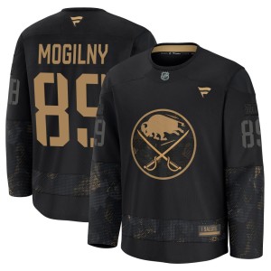 Alexander Mogilny Youth Fanatics Buffalo Sabres Premium Black 2024 Military Appreciation Practice Jersey