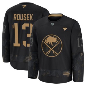 Lukas Rousek Youth Fanatics Buffalo Sabres Premium Black 2024 Military Appreciation Practice Jersey