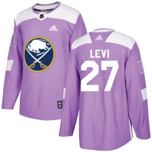 Devon Levi Men's Adidas Buffalo Sabres Authentic Purple Fights Cancer Practice Jersey