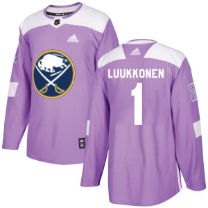 Ukko-Pekka Luukkonen Men's Adidas Buffalo Sabres Authentic Purple Fights Cancer Practice Jersey