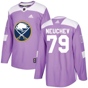 Viktor Neuchev Men's Adidas Buffalo Sabres Authentic Purple Fights Cancer Practice Jersey