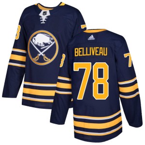 Isaac Belliveau Men's Adidas Buffalo Sabres Authentic Navy Home Jersey