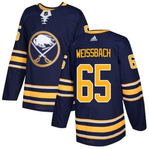 Linus Weissbach Men's Adidas Buffalo Sabres Authentic Navy Home Jersey