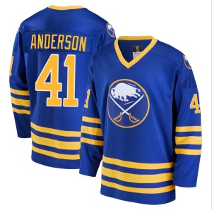 Craig Anderson Youth Fanatics Branded Buffalo Sabres Premier Royal Breakaway Heritage Jersey