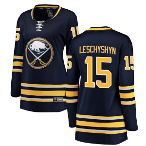 Jake Leschyshyn Women's Fanatics Branded Buffalo Sabres Breakaway Navy Blue Home Jersey