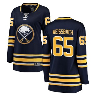 Linus Weissbach Women's Fanatics Branded Buffalo Sabres Breakaway Navy Blue Home Jersey