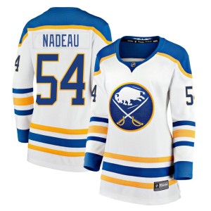 Olivier Nadeau Women's Fanatics Branded Buffalo Sabres Premier White Breakaway Away Jersey