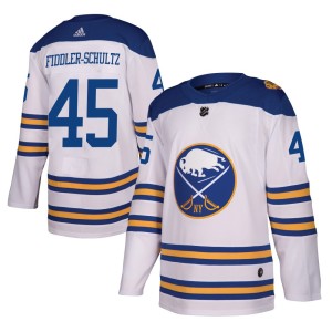Riley Fiddler-Schultz Men's Adidas Buffalo Sabres Authentic White 2018 Winter Classic Jersey