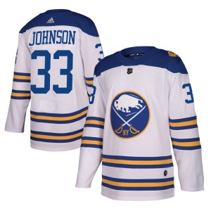 Ryan Johnson Men's Adidas Buffalo Sabres Authentic White 2018 Winter Classic Jersey