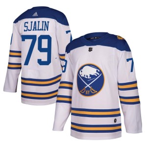 Calle Sjalin Men's Adidas Buffalo Sabres Authentic White 2018 Winter Classic Jersey