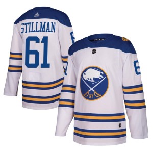 Riley Stillman Men's Adidas Buffalo Sabres Authentic White 2018 Winter Classic Jersey