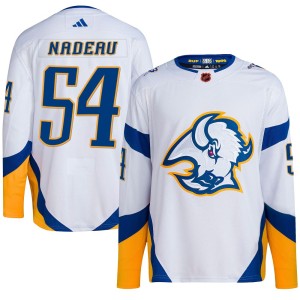 Olivier Nadeau Men's Adidas Buffalo Sabres Authentic White Reverse Retro 2.0 Jersey