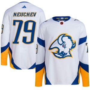 Viktor Neuchev Men's Adidas Buffalo Sabres Authentic White Reverse Retro 2.0 Jersey