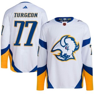Pierre Turgeon Men's Adidas Buffalo Sabres Authentic White Reverse Retro 2.0 Jersey